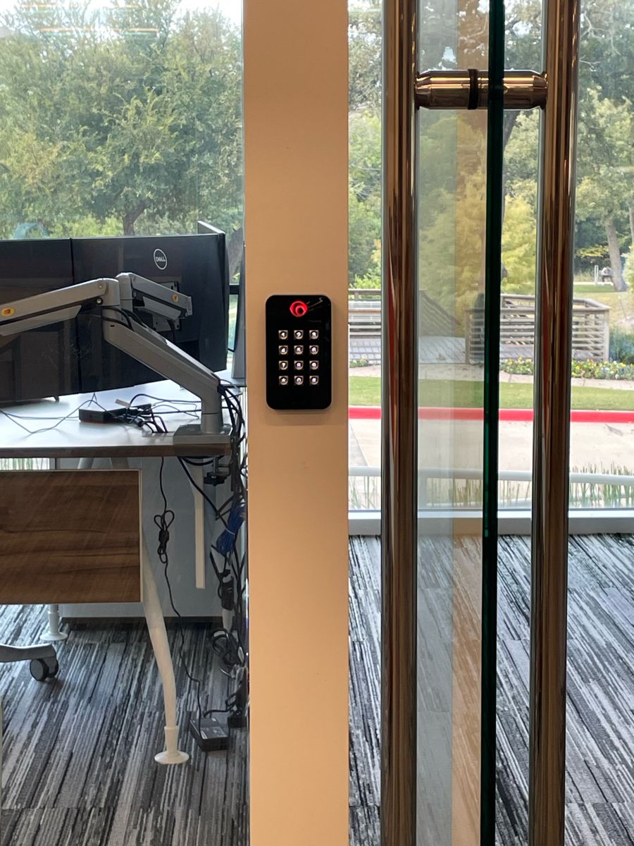 Access control keypad installed by NeuraTech Security