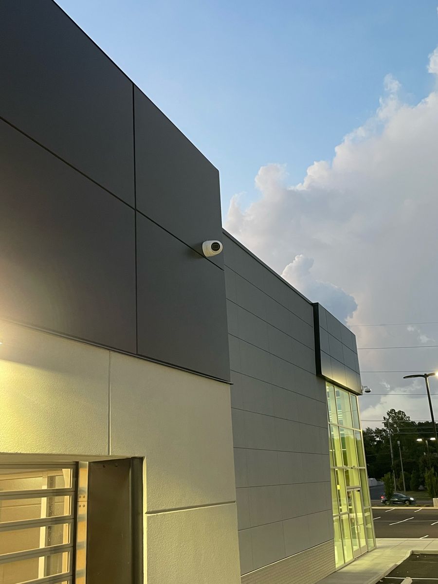 Exterior security camera installed by NeuraTech Security