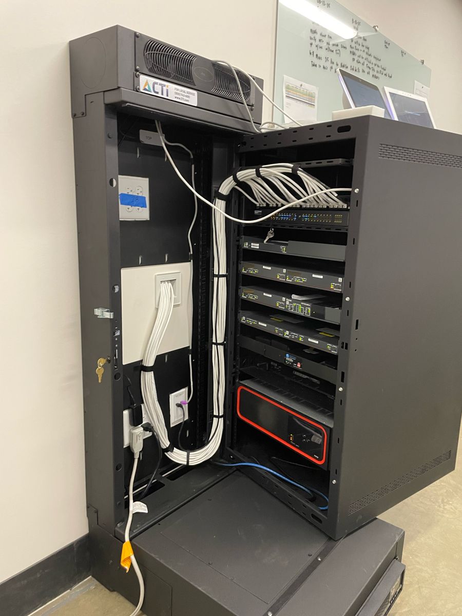 Network cabinet installed by NeuraTech Security